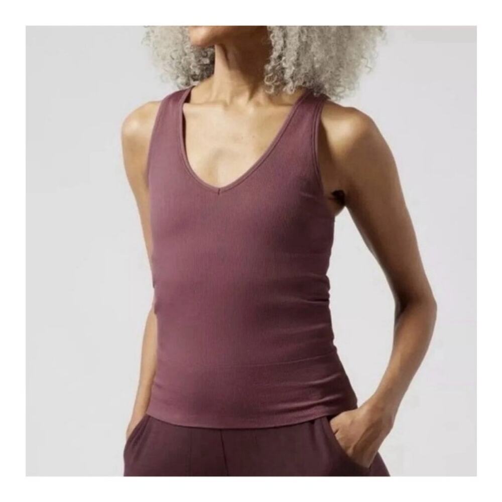 Athleta Aurora Ribbed Tank Mauve size XXS